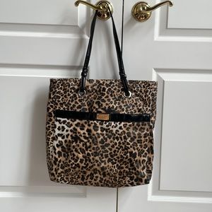 Leopard tote 15 l x 13 w x 3 deep by Nine West